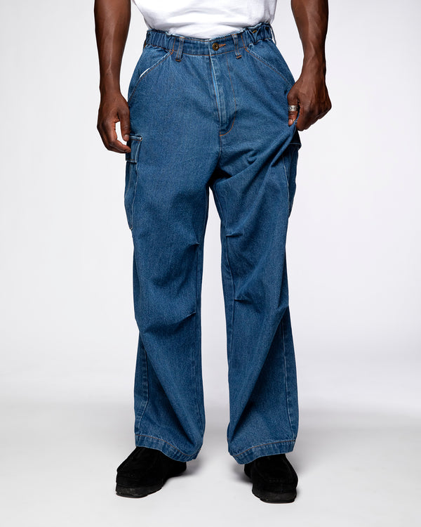 Denim Baggy Cargo Pant